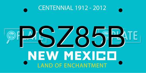PSZ85B New Mexico License Plate