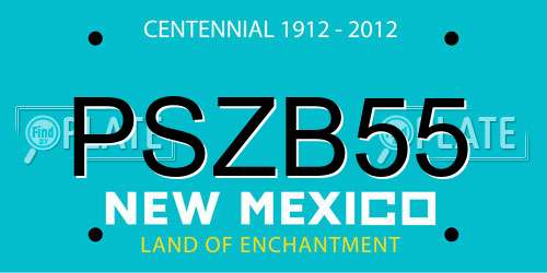 PSZB55 New Mexico License Plate