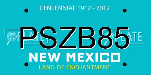 PSZB85 New Mexico License Plate