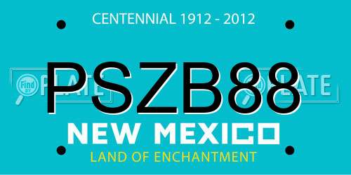 PSZB88 New Mexico License Plate