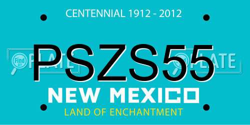 PSZS55 New Mexico License Plate