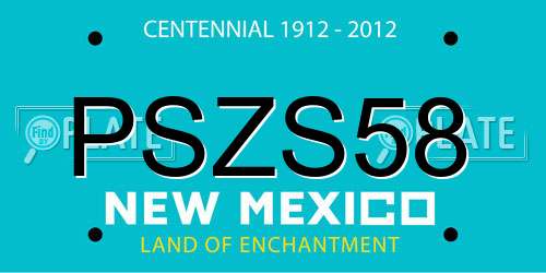 PSZS58 New Mexico License Plate