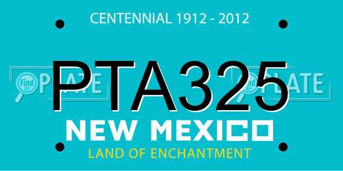 PTA325 New Mexico License Plate