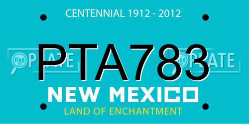 PTA783 New Mexico License Plate