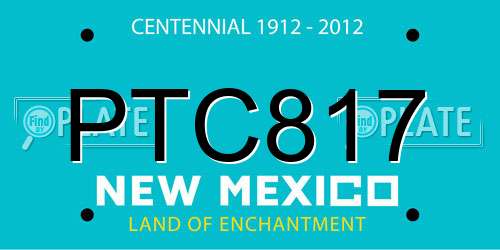 PTC817 New Mexico License Plate