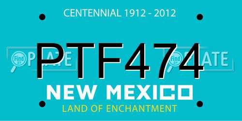 PTF474 New Mexico License Plate