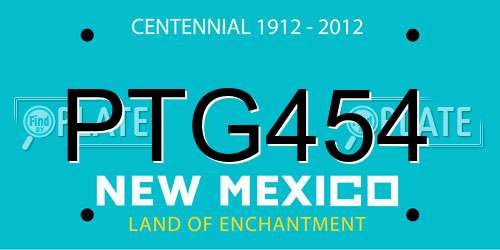 PTG454 New Mexico License Plate