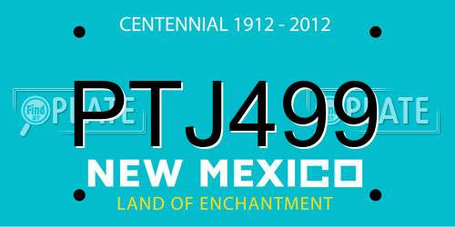 PTJ499 New Mexico License Plate