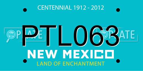 PTL063 New Mexico License Plate