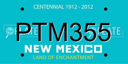 PTM355 New Mexico License Plate