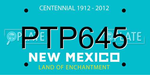 PTP645 New Mexico License Plate