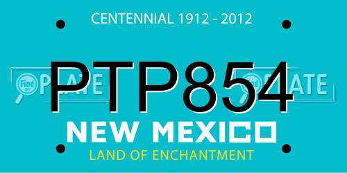 PTP854 New Mexico License Plate