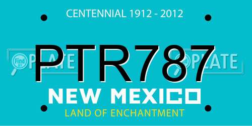 PTR787 New Mexico License Plate