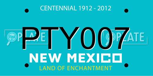 PTY007 New Mexico License Plate