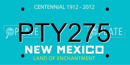 PTY275 New Mexico License Plate