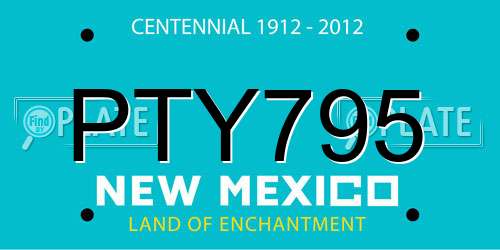 PTY795 New Mexico License Plate