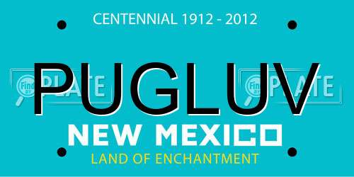 PUGLUV New Mexico License Plate