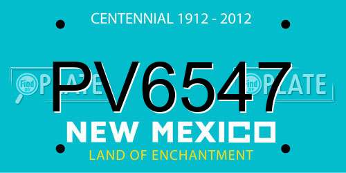 PV6547 New Mexico License Plate