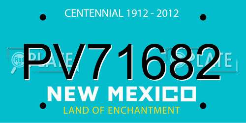 PV71682 New Mexico License Plate