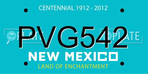 PVG542 New Mexico License Plate