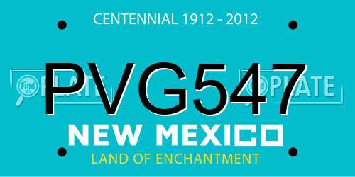 PVG547 New Mexico License Plate