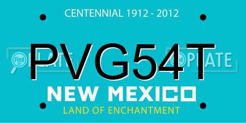 PVG54T New Mexico License Plate