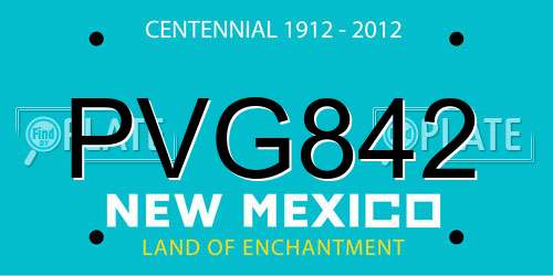 PVG842 New Mexico License Plate