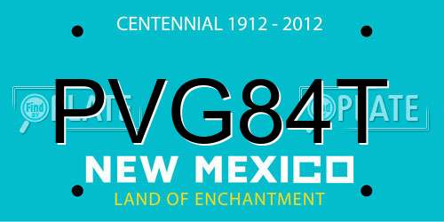 PVG84T New Mexico License Plate