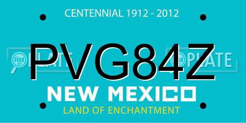 PVG84Z New Mexico License Plate