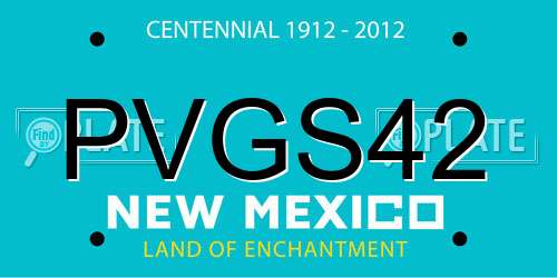 PVGS42 New Mexico License Plate