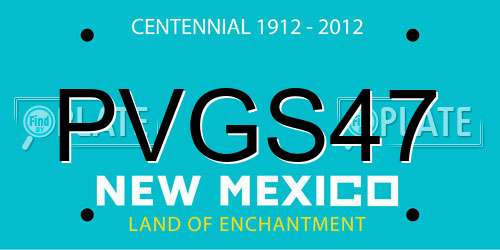 PVGS47 New Mexico License Plate