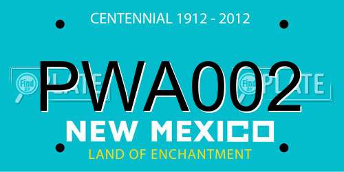 PWA002 New Mexico License Plate