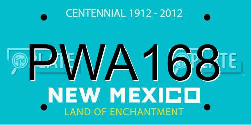 PWA168 New Mexico License Plate