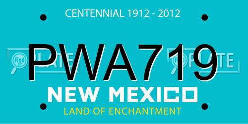 PWA719 New Mexico License Plate