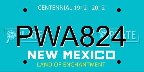 PWA824 New Mexico License Plate