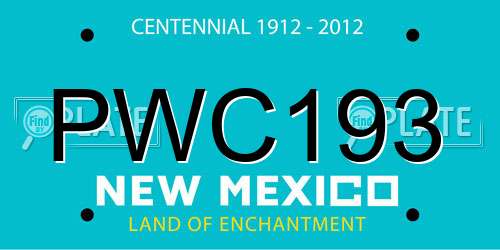 PWC193 New Mexico License Plate