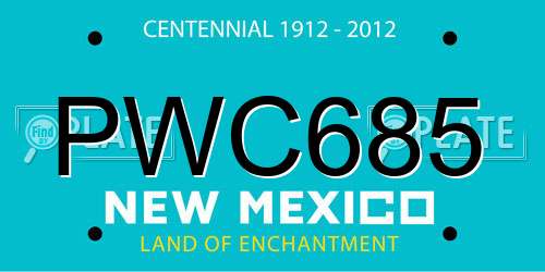PWC685 New Mexico License Plate