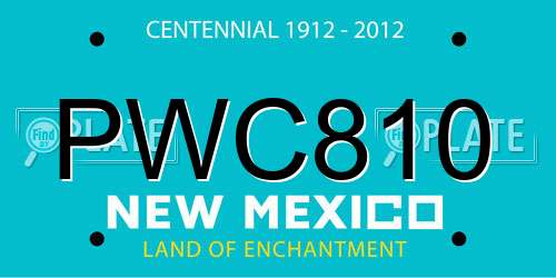 PWC810 New Mexico License Plate