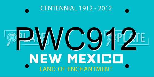 PWC912 New Mexico License Plate