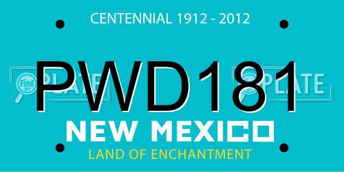 PWD181 New Mexico License Plate