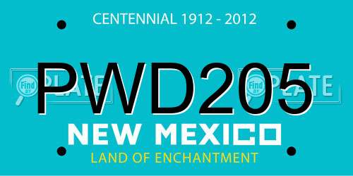 PWD205 New Mexico License Plate