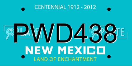 PWD438 New Mexico License Plate