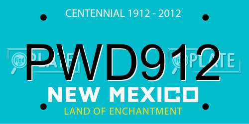 PWD912 New Mexico License Plate