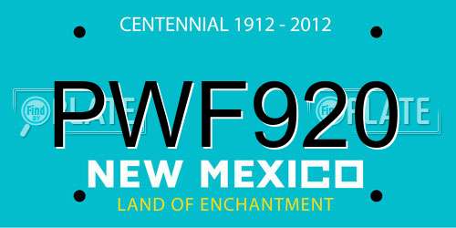 PWF920 New Mexico License Plate