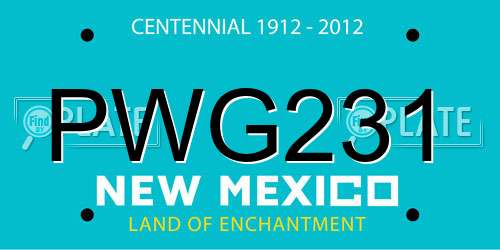 PWG231 New Mexico License Plate