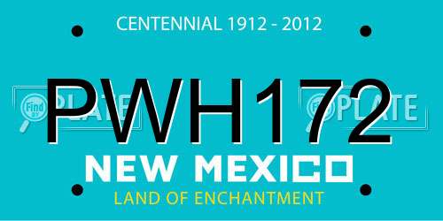 PWH172 New Mexico License Plate