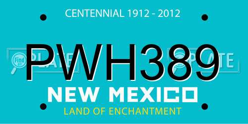 PWH389 New Mexico License Plate