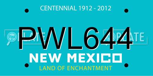 PWL644 New Mexico License Plate