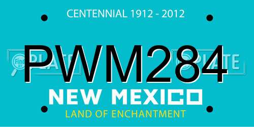 PWM284 New Mexico License Plate