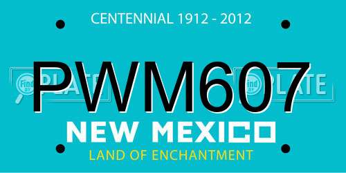 PWM607 New Mexico License Plate